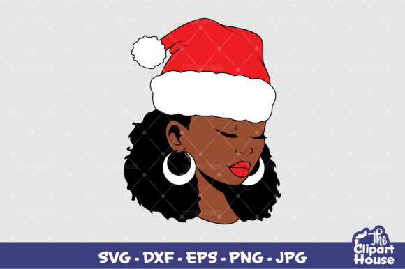 African American Christmas Woman Graphics for Crafts