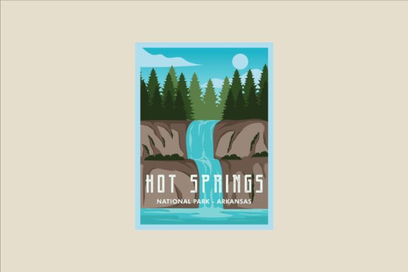 Arkansas Hot Springs Poster Vector: Graphics & Graphic Templates