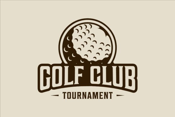 Ball of Golf Logo Vintage Vector Design: Logos & Graphics