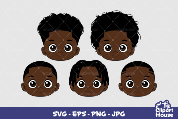 Black Boy Face 3: Graphics for Crafts & Content Publishing