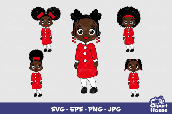 Black Girl Christmas 3 Graphics for Crafts