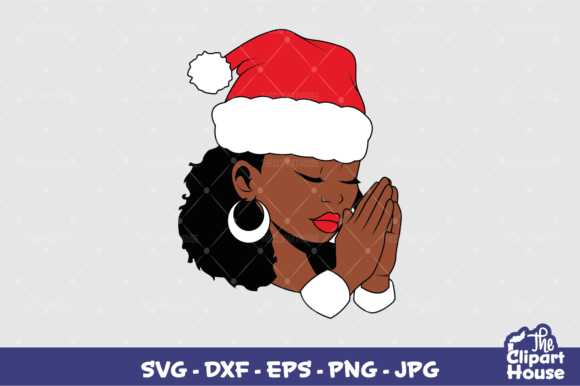 Christmas Black Woman Praying Hands Graphics & Crafts