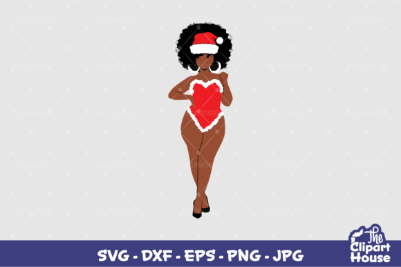Christmas Pin Up Woman Graphics for Crafts