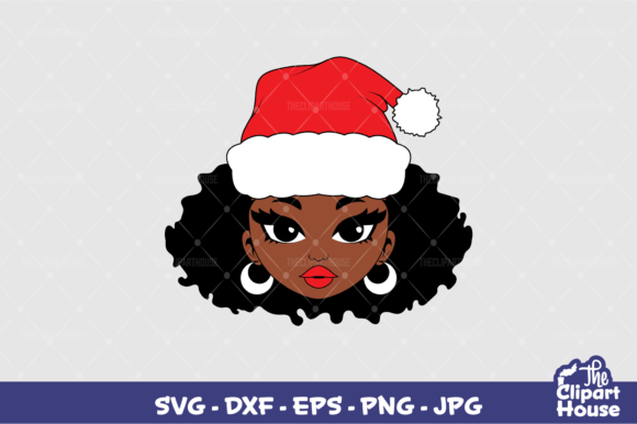 Christmas Woman Face Graphics for Crafts