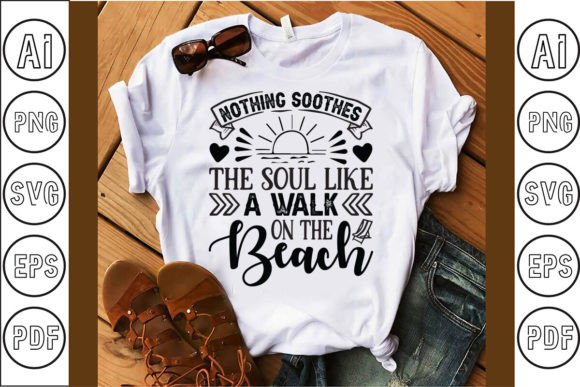 Creative Typography Beach T-Shirt Graphics