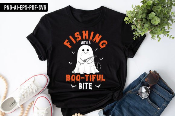 Fishing with a Boo-Tiful Bite Halloween Graphics