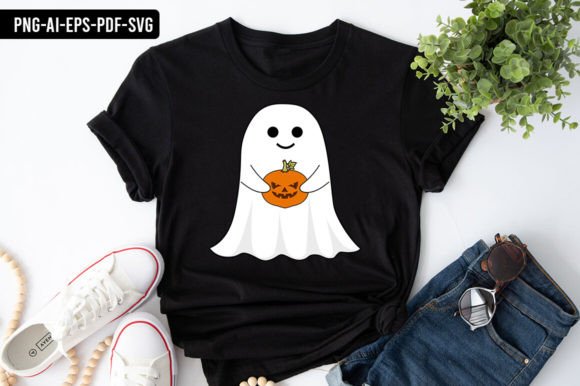 Ghost Pumpkin Design: Graphics & Print Templates