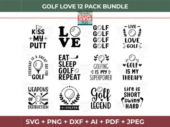 Golf SVG Bundle: Graphics for Crafts & Local Branding