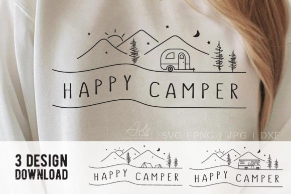 Happy Camper SVG: Camping Graphics for Crafts