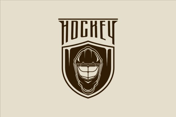 Helmet Ice Hockey Logo Vector Vintage Graphics & Logos