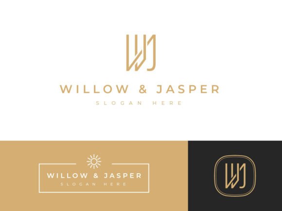 Luxury Alphabet WJ Logo Template: Graphics & Logos