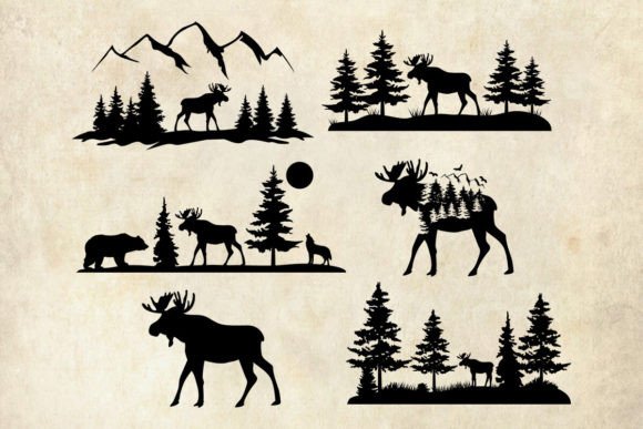 Moose Bundle SVG: Graphics for Crafts Sellers