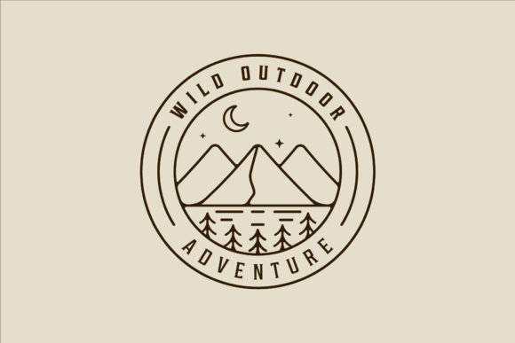 Mountain and Pine Landscape Logo Design