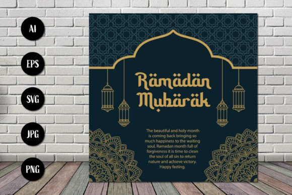 Ramadan Greeting Card Design: Graphics & Print Templates