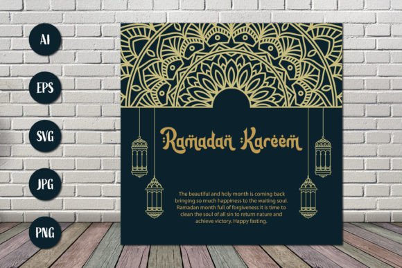 Ramadan Kareem Greeting Card Template: Graphics & Print Templates