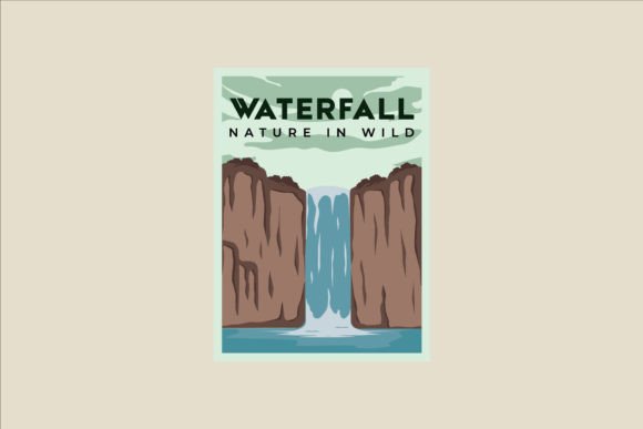 Waterfall Poster Vector Illustration: Graphics for Local Branding & Packaging