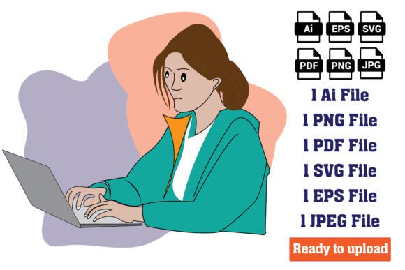 Women Working in Office Graphics & Print Templates